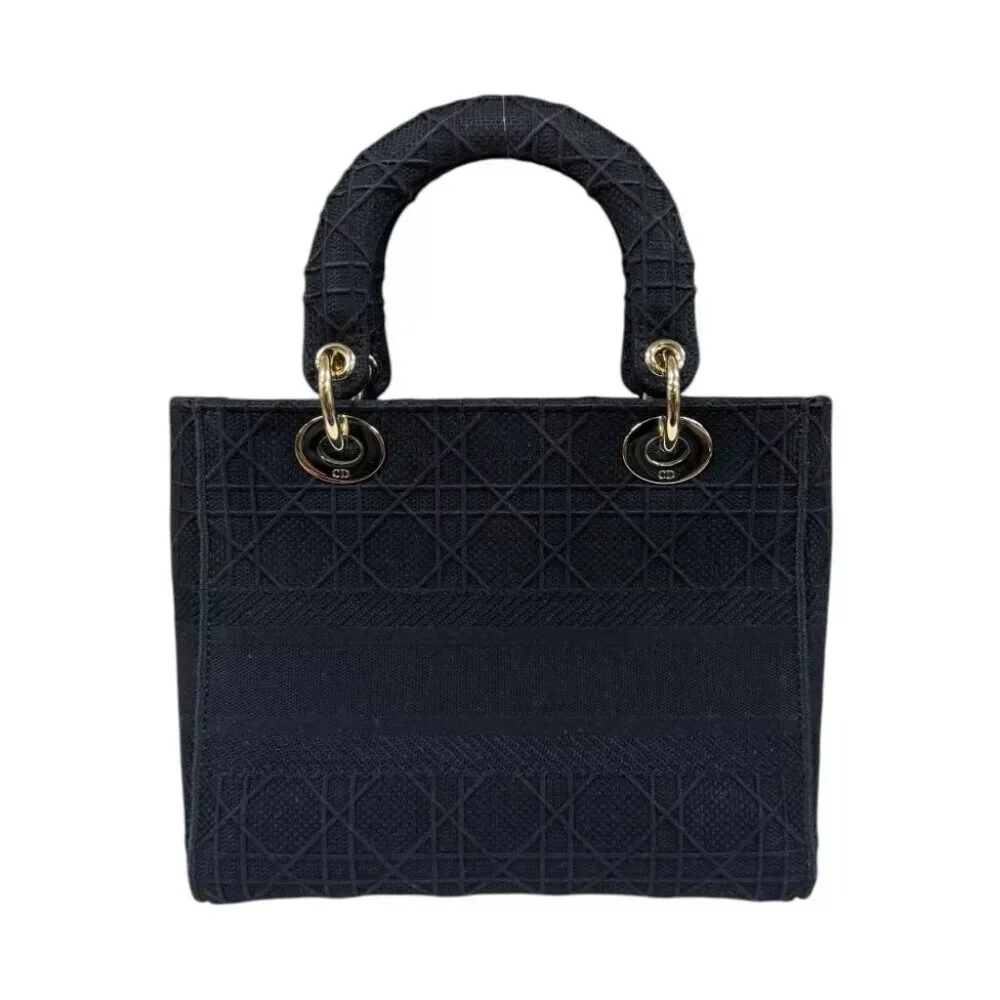 Dior Shoulder Bag canvas 2WAY Lady D-Lite Medium used - Picture 3 of 8